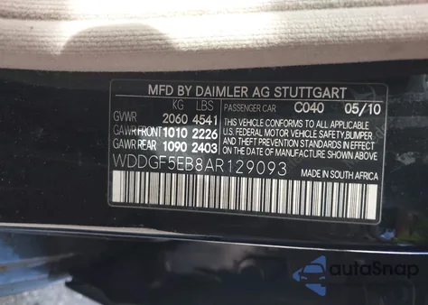 2010 Mercedes-Benz C 300 Luxury/Sport from USA, damaged, VIN WDDGF5EB8AR129093